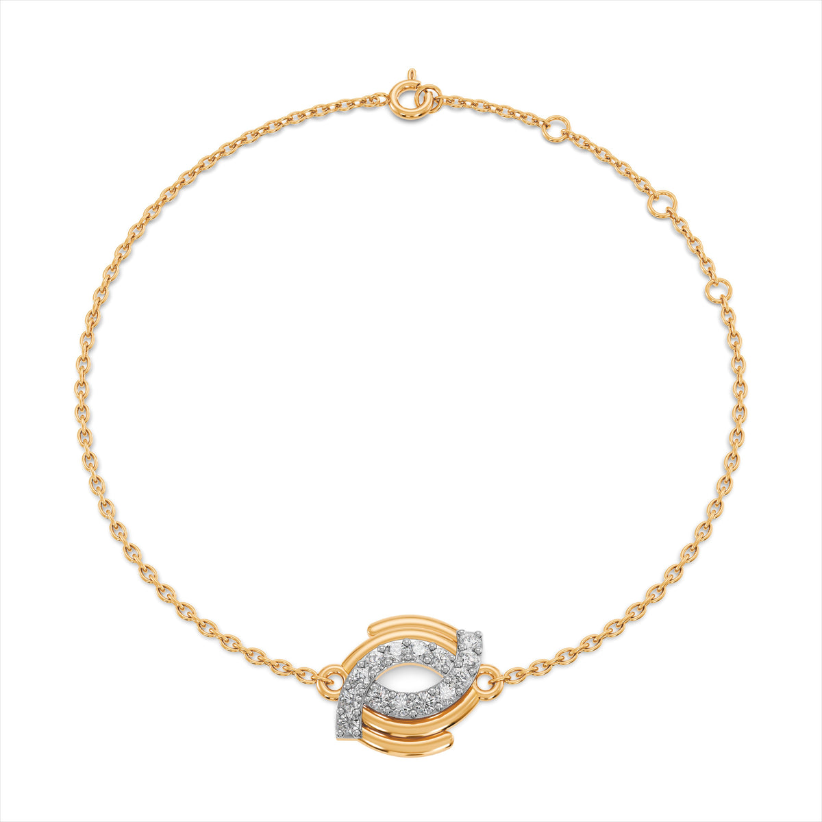 Endless Ringlet 9KT Gold Laboratory Grown Diamond Bracelet