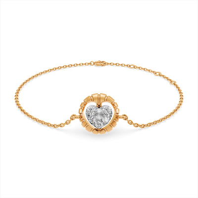 Cherished Heart 9KT Gold Lab Grown Diamond Bracelet