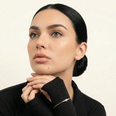 Modern Linear 9KT Gold Lab Grown Diamond Bracelet