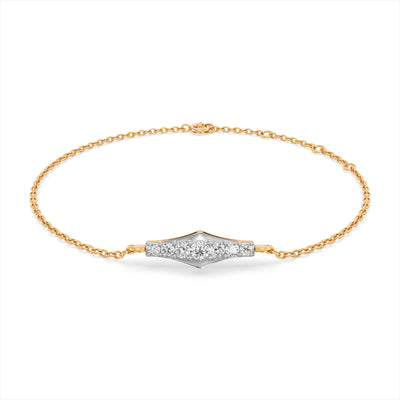 Modern Linear 9KT Gold Lab Grown Diamond Bracelet