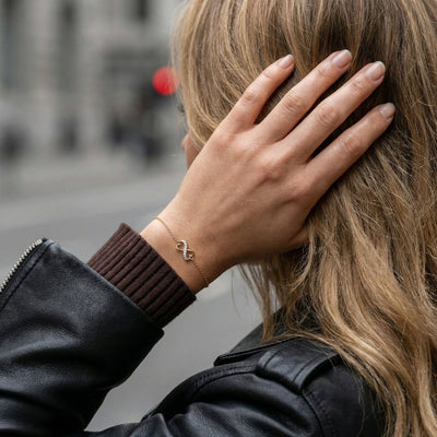 Forever Linked Heart 9KT Gold Lab Grown Diamond Bracelet