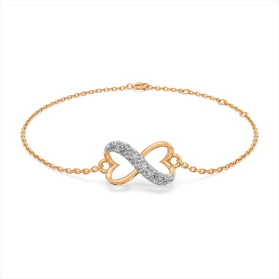 Forever Linked Heart 9KT Gold Lab Grown Diamond Bracelet