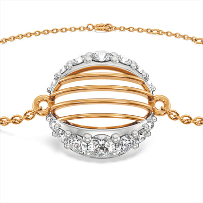 Stripe Sparkle 9KT Gold Lab Grown Diamond Bracelet