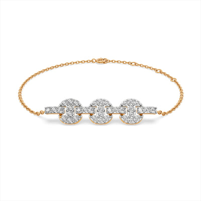 Aurelium Linked 9KT Gold Lab Grown Diamond Bracelet
