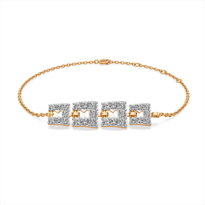 Solvara Linked 9KT Gold Lab Grown Diamond Bracelet