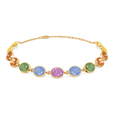 Multi Coloured Sapphire 9KT Gold Bracelet