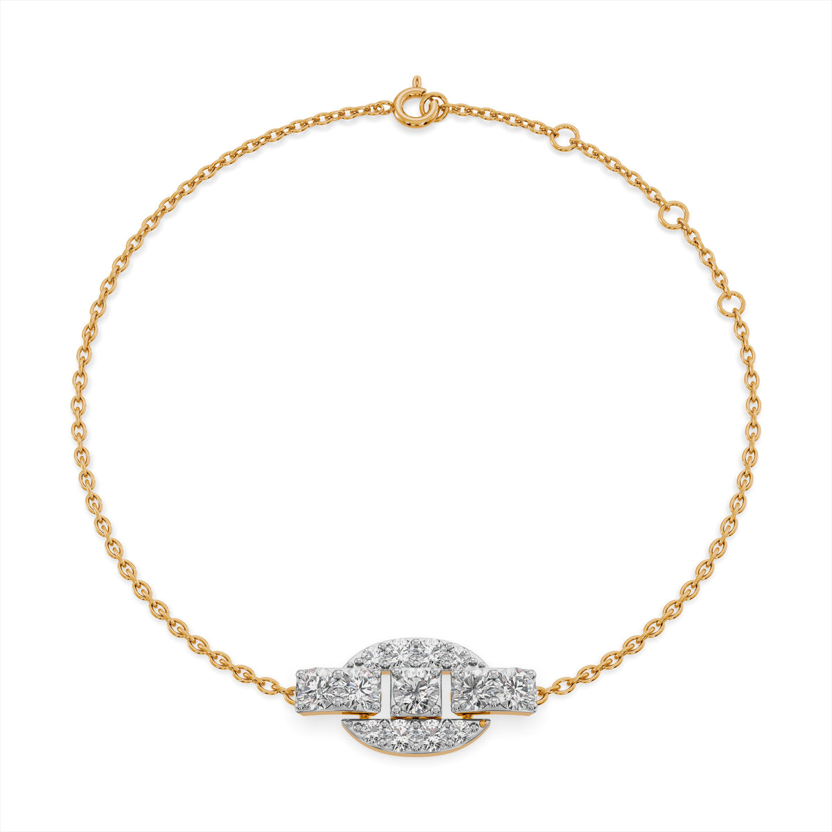 Unity Link 9KT Gold Laboratory Grown Diamond Bracelet