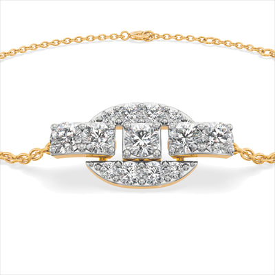 Unity Link 9KT Gold Lab Grown Diamond Bracelet