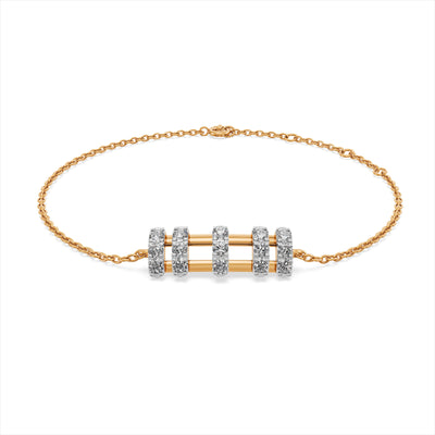 Geometric Spark 9KT Gold Lab Grown Diamond Bracelet