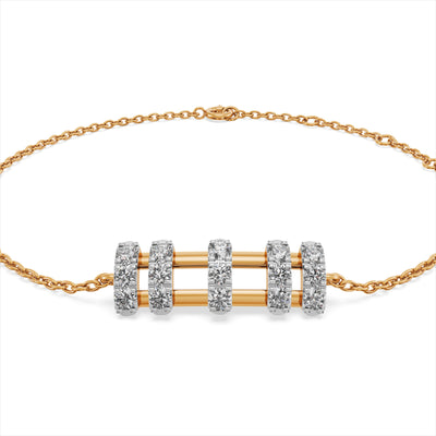 Geometric Spark 9KT Gold Lab Grown Diamond Bracelet