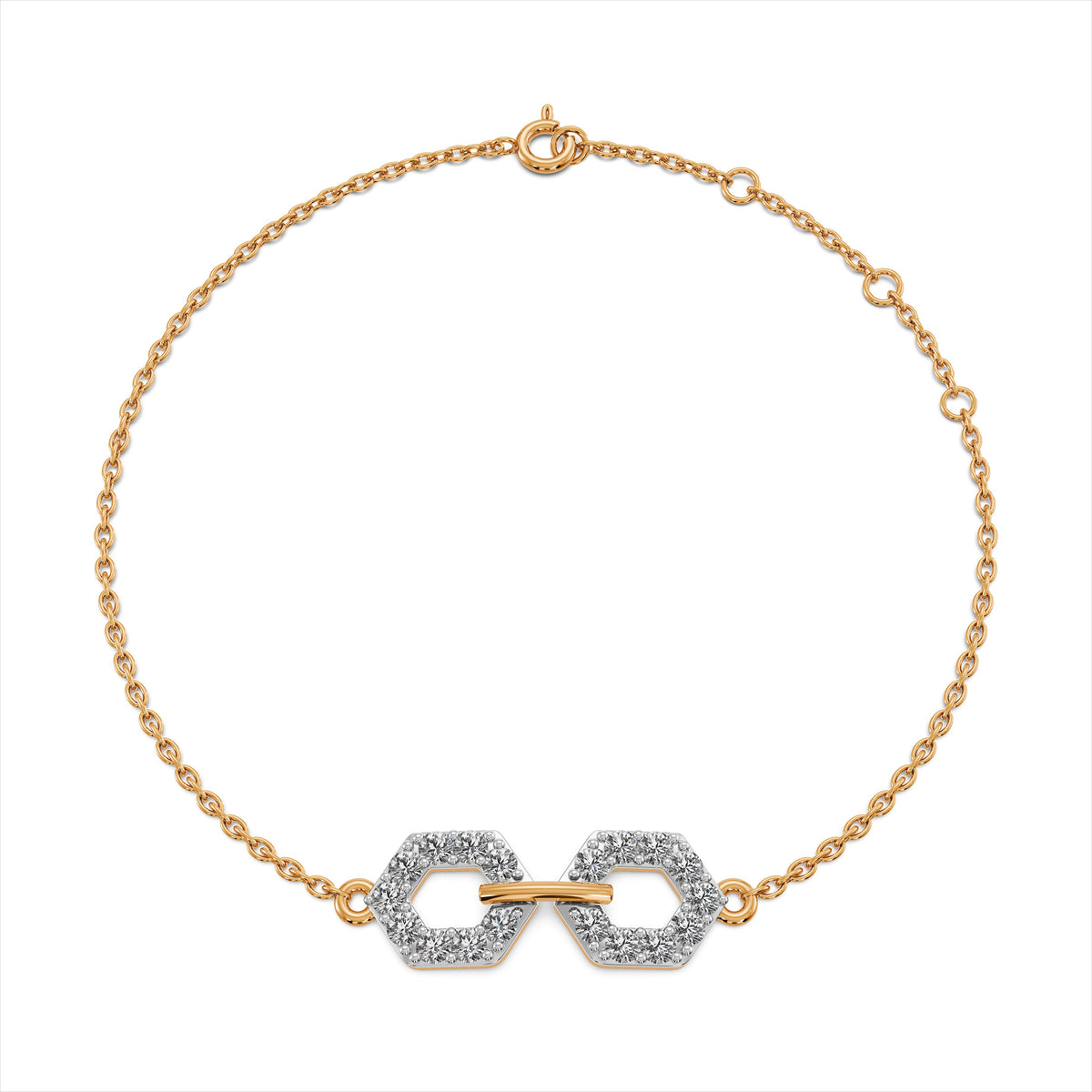 Bond Link 9KT Gold Laboratory Grown Diamond Bracelet