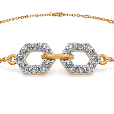 Bond Link 9KT Gold Lab Grown Diamond Bracelet