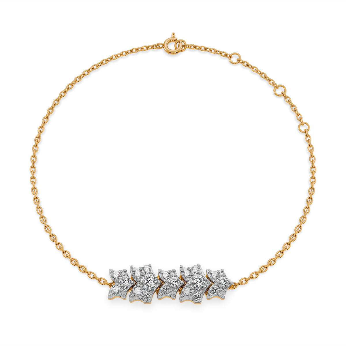 Unity Mosaic 9KT Gold Laboratory Grown Diamond Bracelet