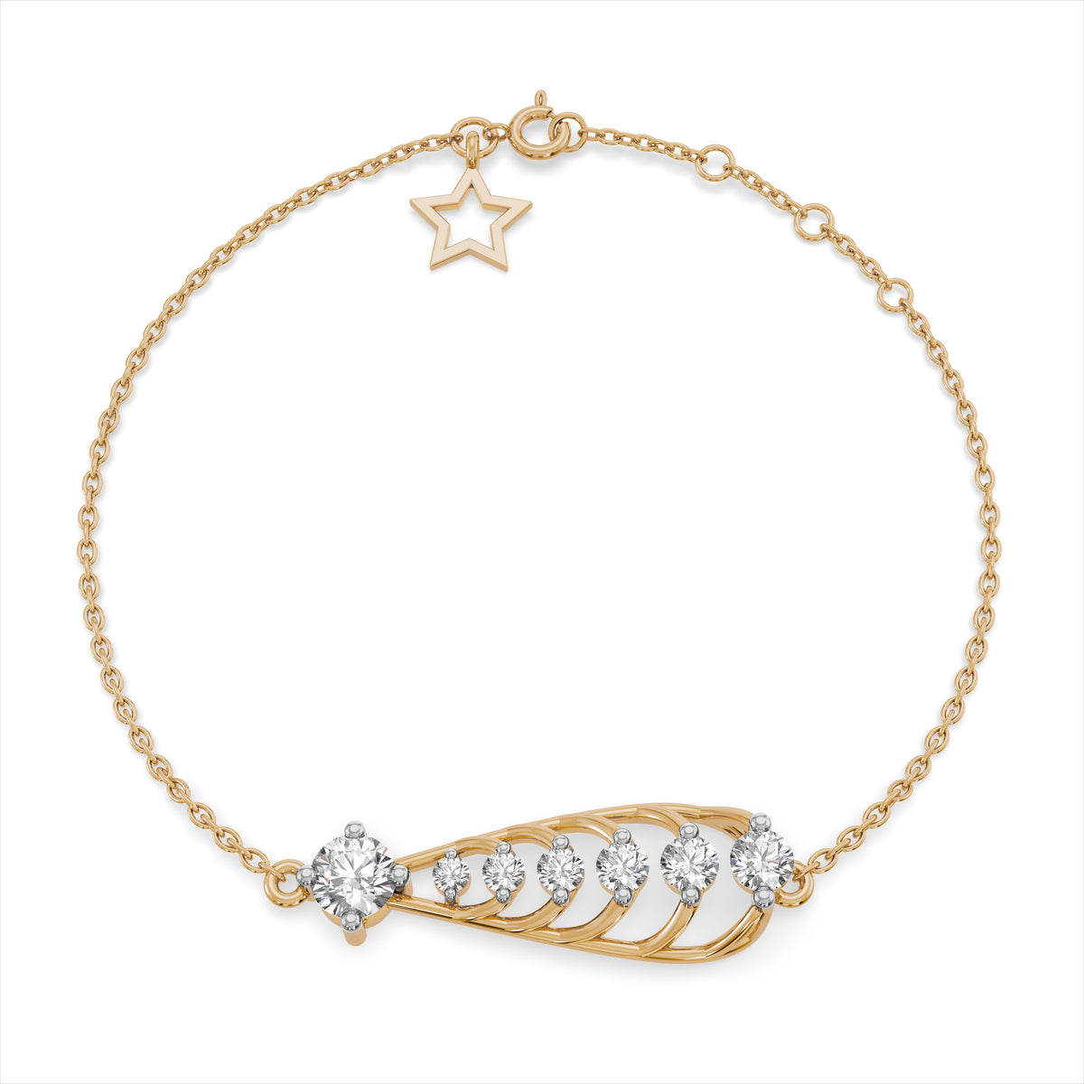 Leafy Spark 9KT Gold Laboratory Grown Diamond Bracelet