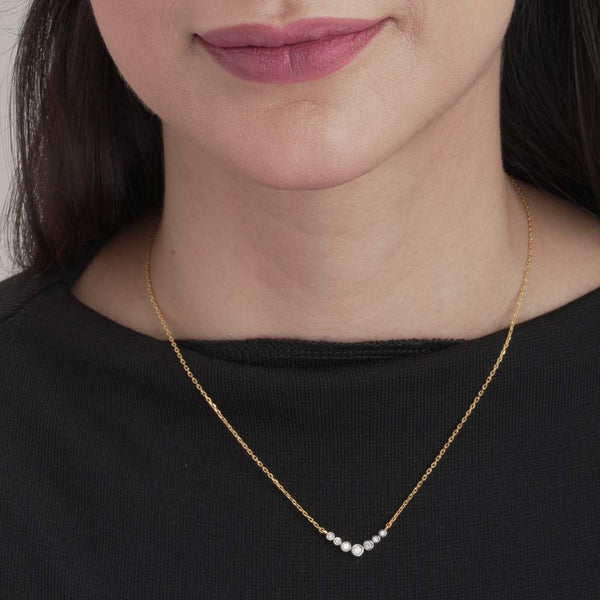 Stepping Stone Lab Grown Diamond + Gold Vermeil Necklace