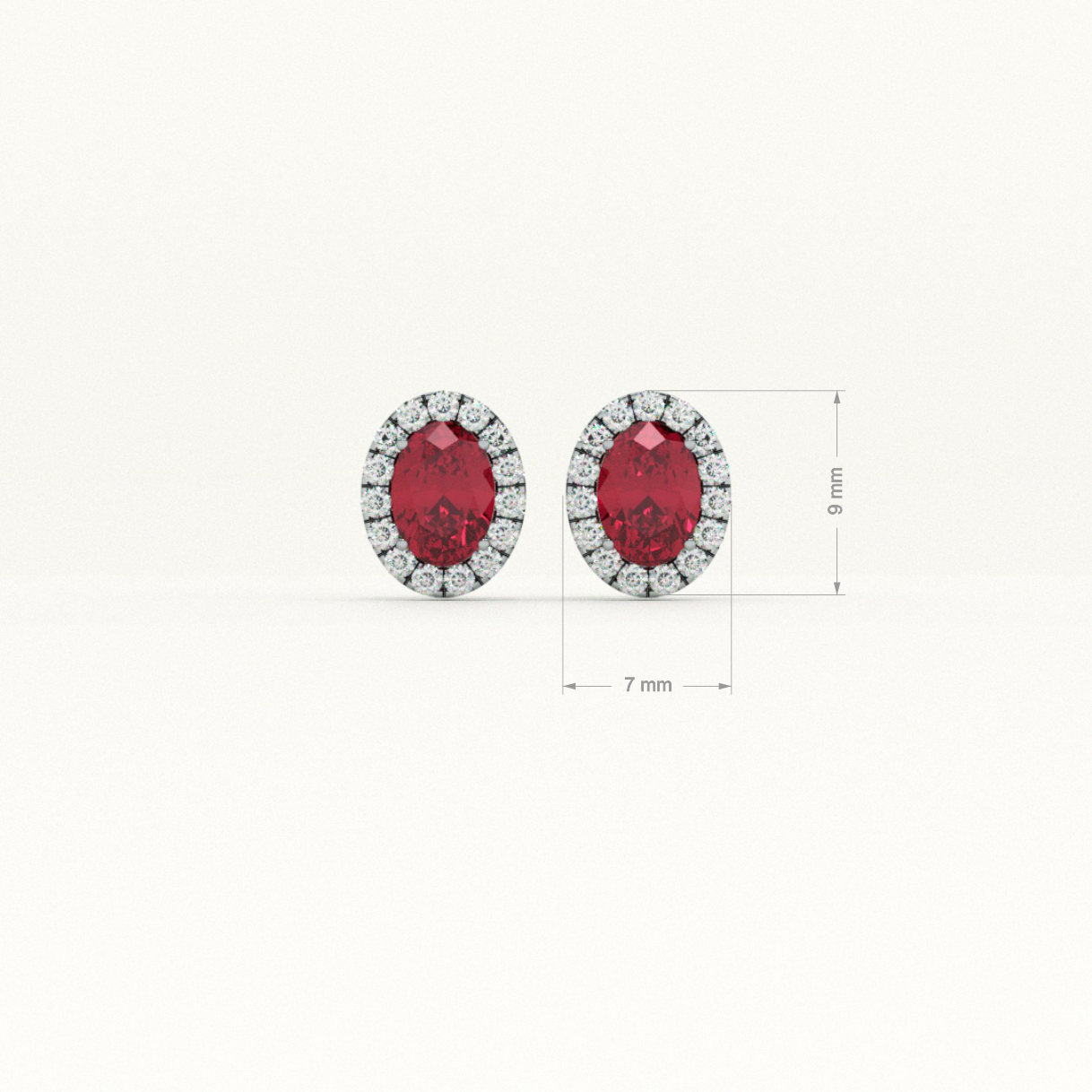 Timeless Synthetic Red Ruby Stud Earring - view 3