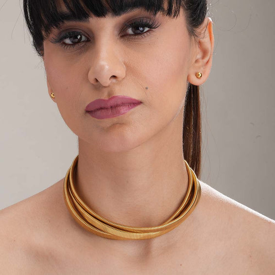 Gold Layered Choker Necklace