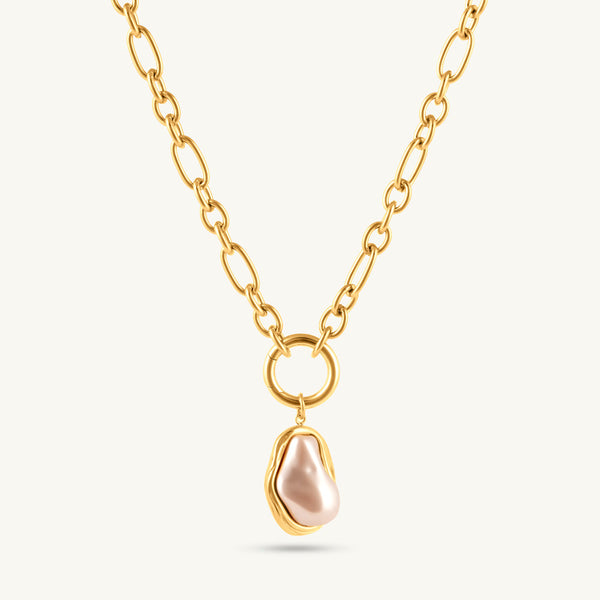 Irregular Pearl Chain Necklace