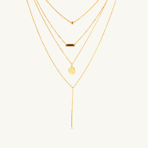 Golden Cascade Layered Necklace
