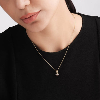 Twilight Bell 9KT Gold Lab Grown Diamond Necklace