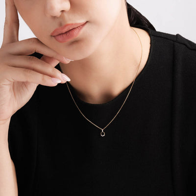 Geo Charm 9KT Gold Lab Grown Diamond Necklace