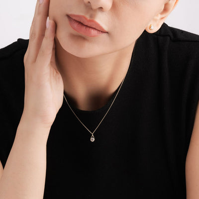 Drop Solitaire 9KT Gold Lab Grown Diamond Pendant