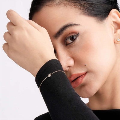 Spark Bar 9KT Gold Lab Grown Diamond Bracelet