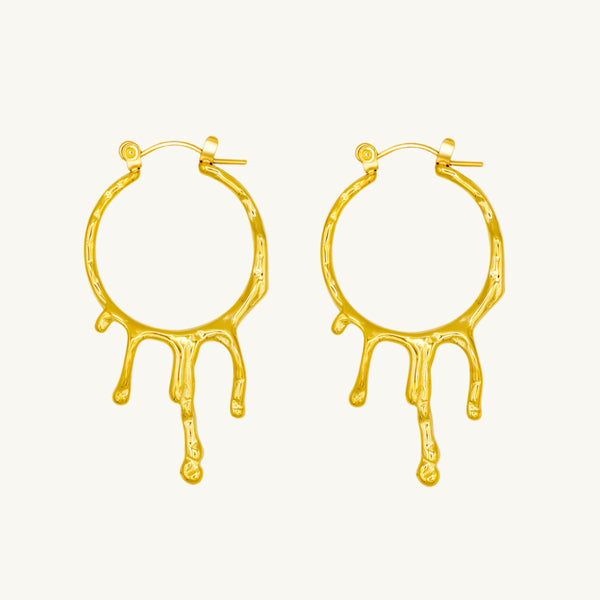 Round Dripping Hoop Earrings