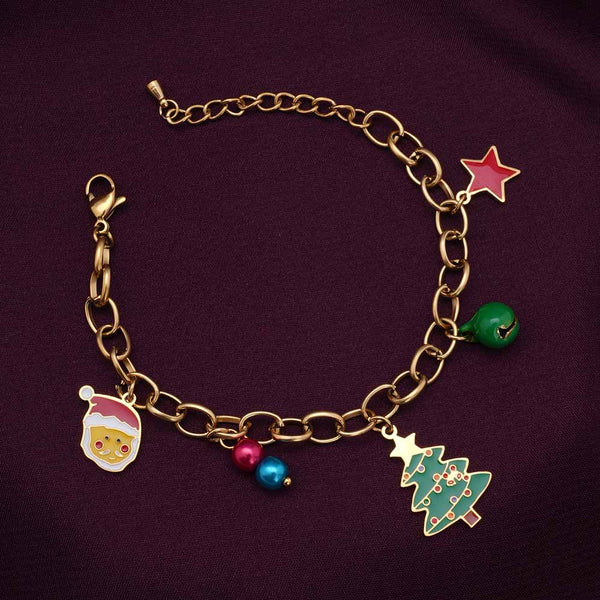 Christmas Charm Golden Bracelet