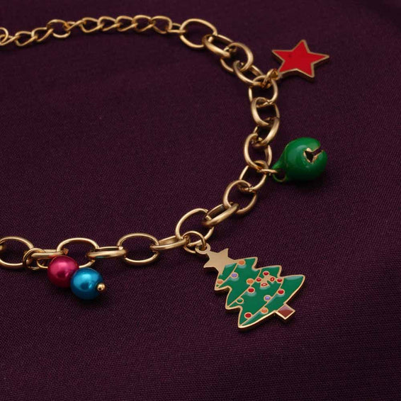 Christmas Charm Golden Bracelet