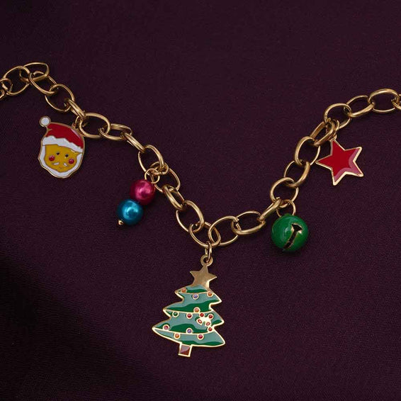 Christmas Charm Golden Bracelet