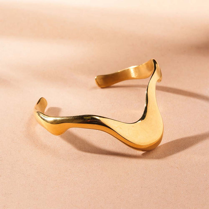 Wavy Edge Cuff Bracelet-2