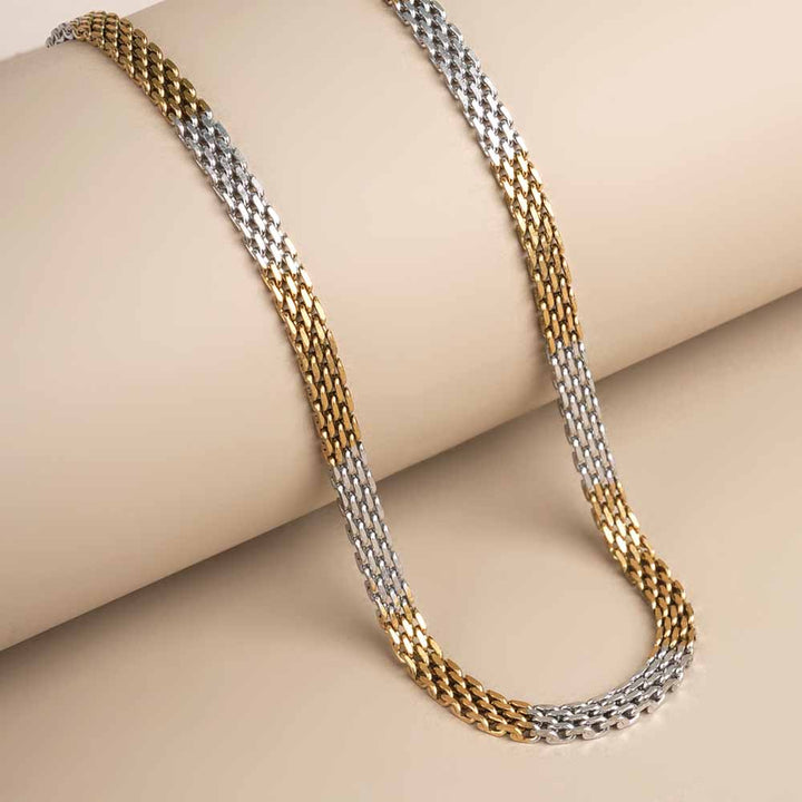 Silver-Gold Dual Chain for Men - Main Image