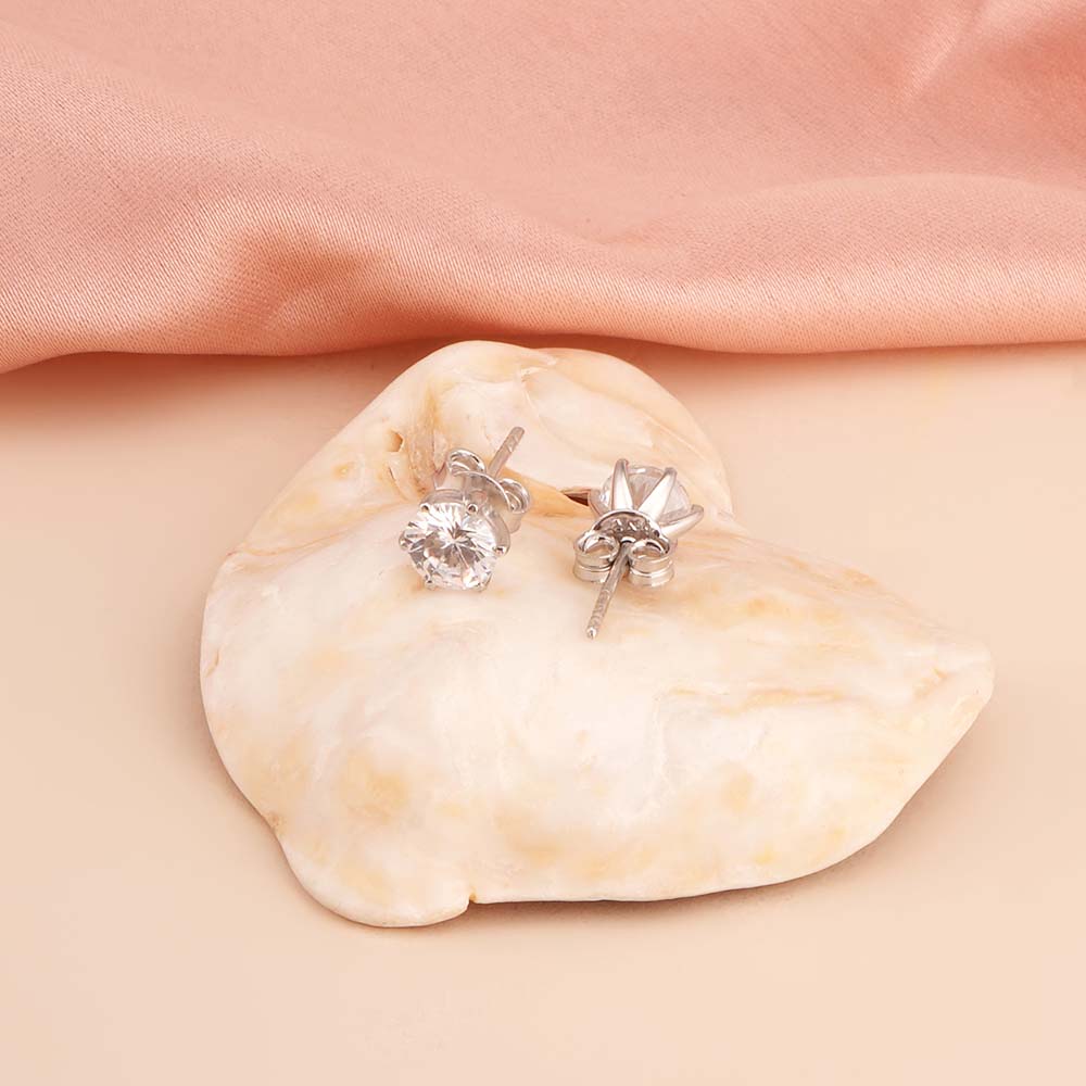 Six-Prong Solitaire 925 Sterling Silver Studs - view 5