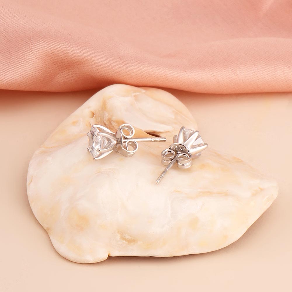 Six-Prong Solitaire 925 Sterling Silver Studs - view 6