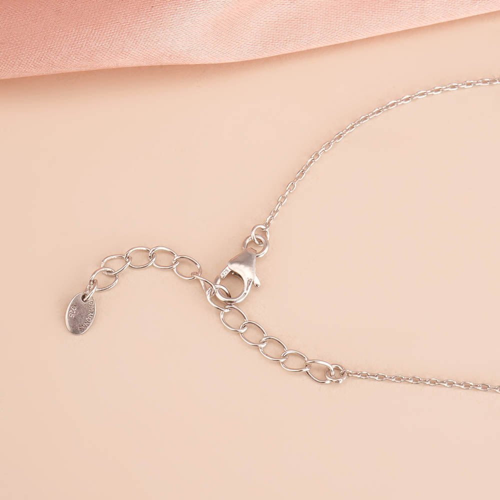 Six-Prong Classic Diamond 925 Sterling Silver Necklace - view 6