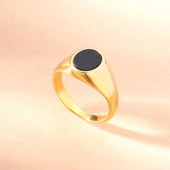 Black Oval Signet ring - 3