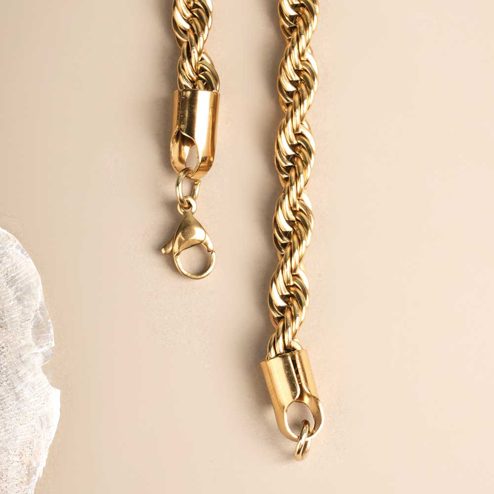 Buy Rope Demi Fine Gold Plated Chain For Men Online – PALMONAS