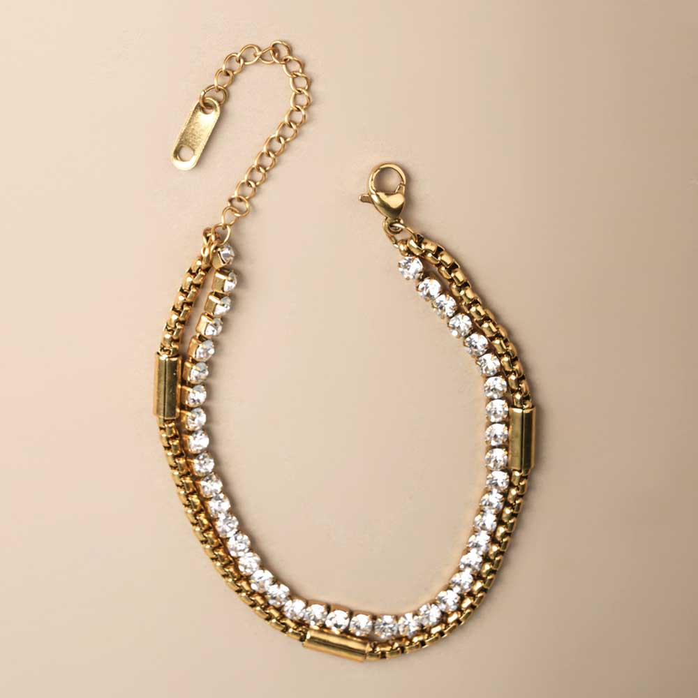 Golden Glamour Double Layered Bracelet – PALMONAS