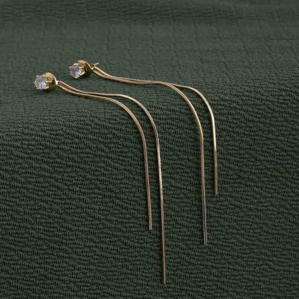 Buy Dainty Thread Danglers Gold Plated Jewelry – PALMONAS - Main Image