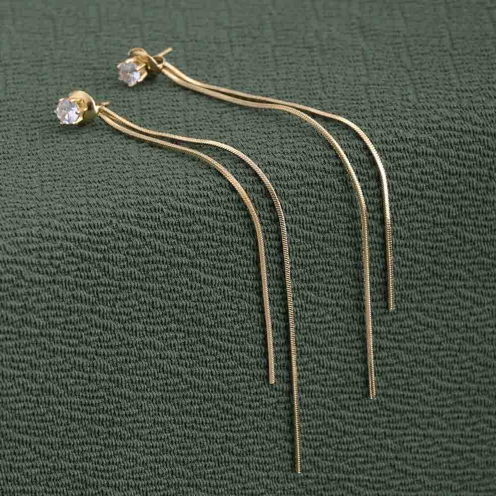 Dangle Dainty Earrings Buy Dainty Thread Danglers Gold Plated