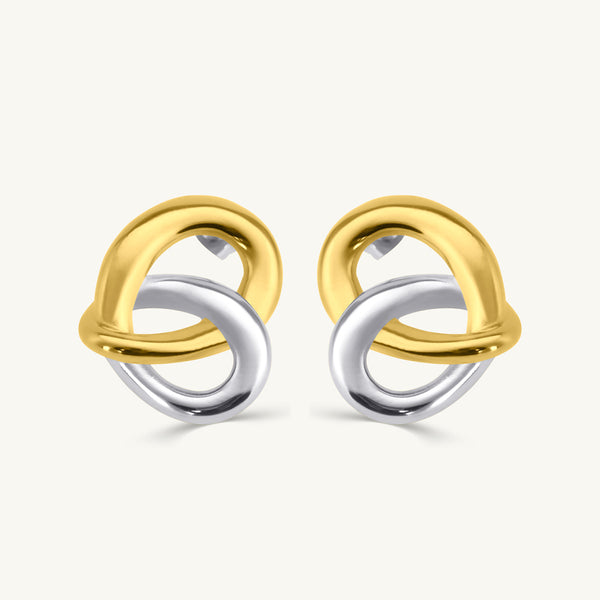 Entwine Dual-Tone Heart Studs