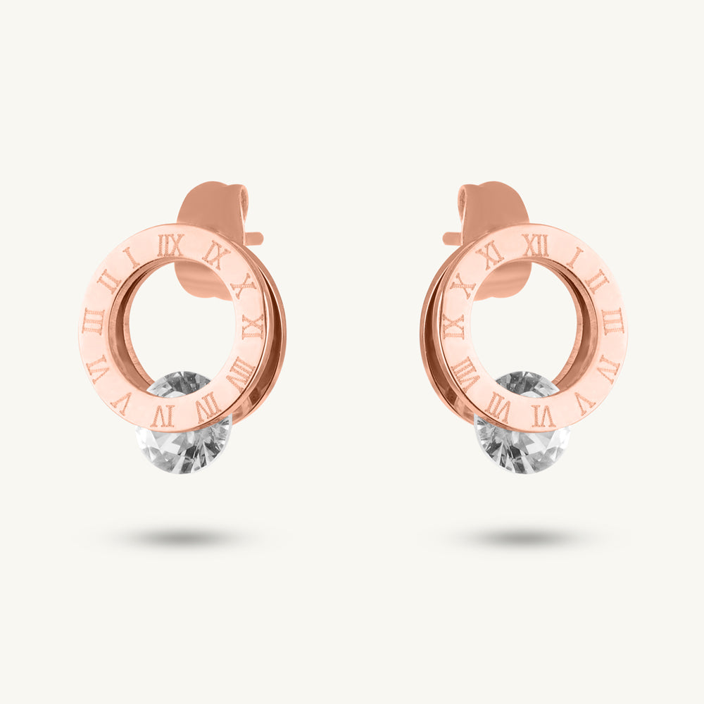 Artisan Orbit Hoop Rose Gold Earrings