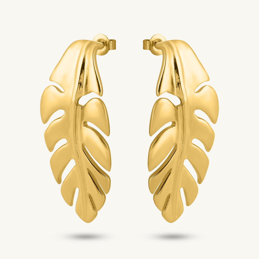 Tropic Charm Leaf Drop Earrings