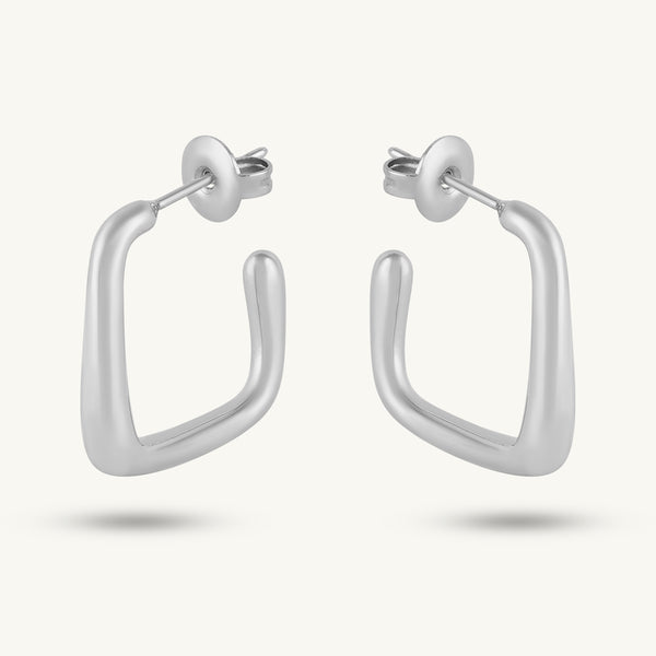 Metallic Frame Square Earrings