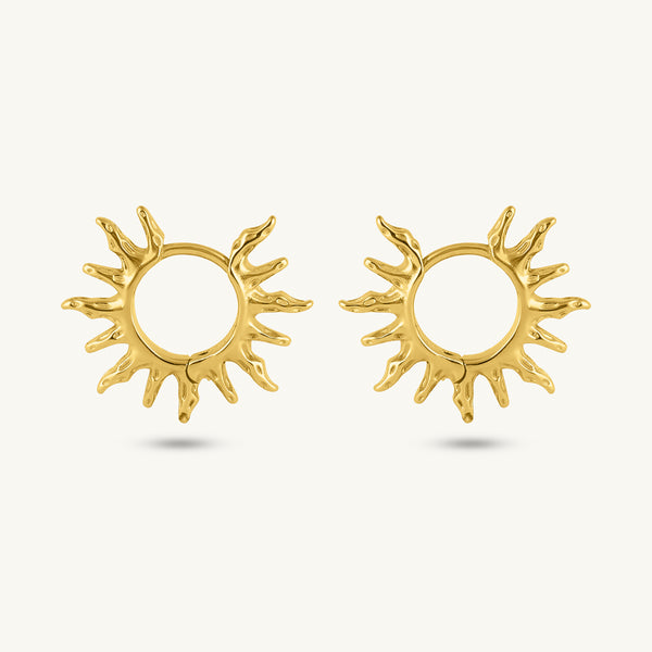 Celestial Sunburst Hoop Earrings