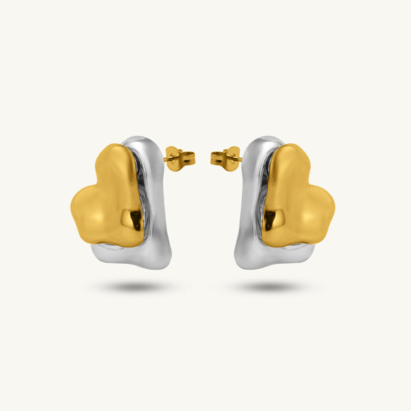 Bold Contrast Heart Studs