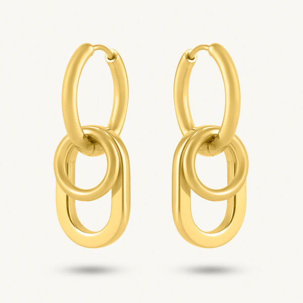 Chunky Chain Link Golden Hoop Earring