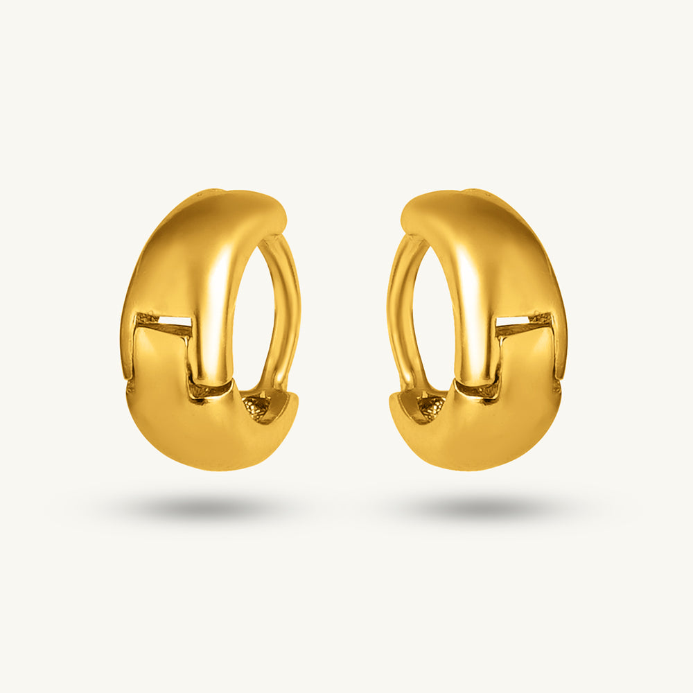 Golden Spiral Mini Hoop Earring