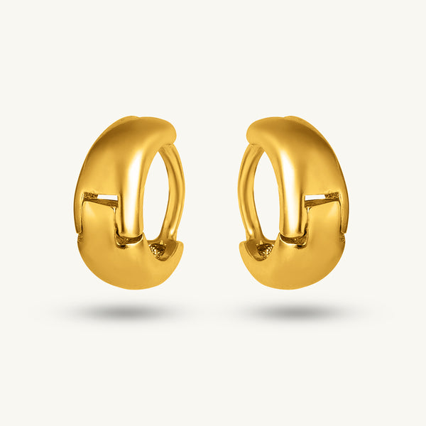 Golden Spiral Mini Hoop Earring